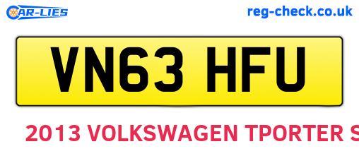 VN63HFU are the vehicle registration plates.