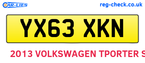 YX63XKN are the vehicle registration plates.