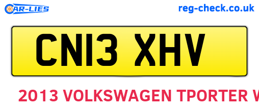 CN13XHV are the vehicle registration plates.