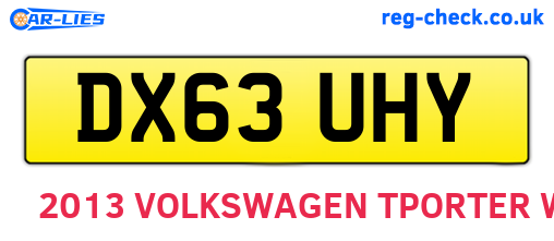 DX63UHY are the vehicle registration plates.