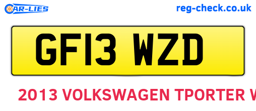 GF13WZD are the vehicle registration plates.