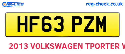 HF63PZM are the vehicle registration plates.