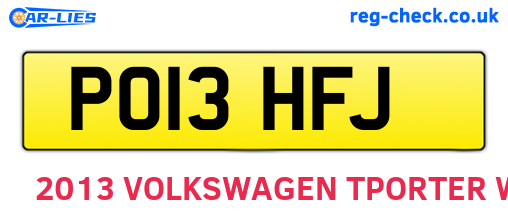 PO13HFJ are the vehicle registration plates.