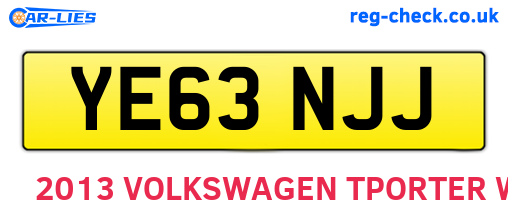 YE63NJJ are the vehicle registration plates.