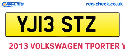 YJ13STZ are the vehicle registration plates.