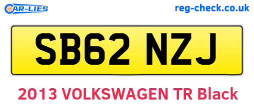 SB62NZJ are the vehicle registration plates.
