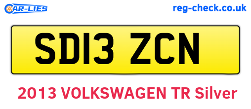 SD13ZCN are the vehicle registration plates.