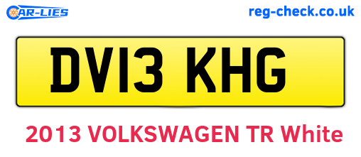 DV13KHG are the vehicle registration plates.