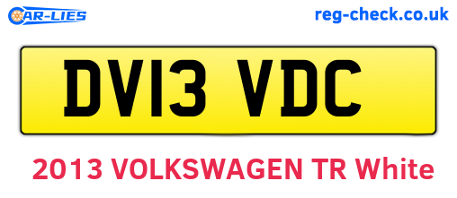 DV13VDC are the vehicle registration plates.