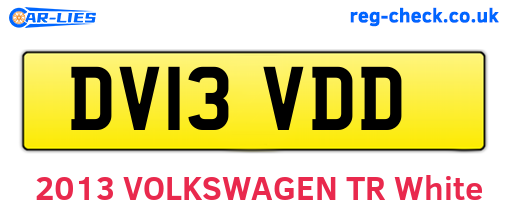 DV13VDD are the vehicle registration plates.