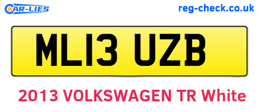 ML13UZB are the vehicle registration plates.