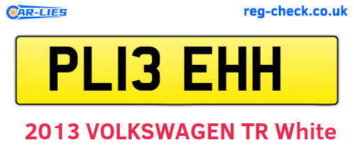 PL13EHH are the vehicle registration plates.