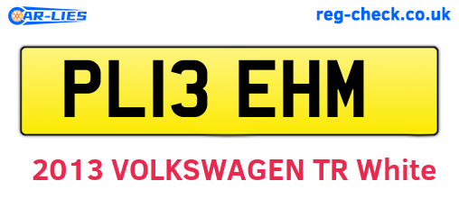 PL13EHM are the vehicle registration plates.