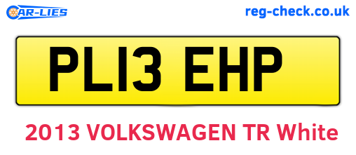 PL13EHP are the vehicle registration plates.