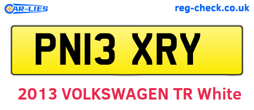 PN13XRY are the vehicle registration plates.