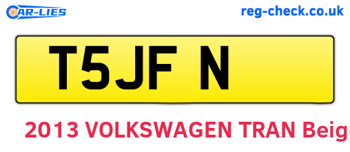 T5JFN are the vehicle registration plates.