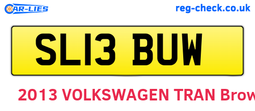SL13BUW are the vehicle registration plates.