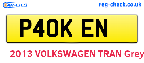 P40KEN are the vehicle registration plates.