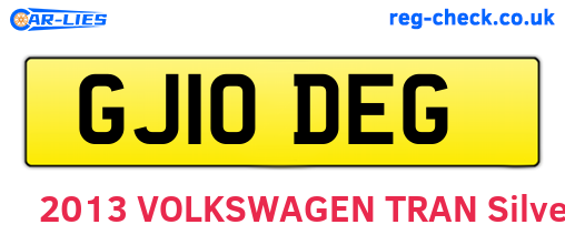 GJ10DEG are the vehicle registration plates.