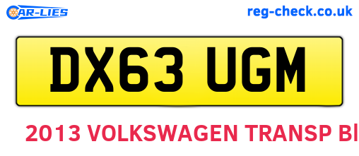DX63UGM are the vehicle registration plates.
