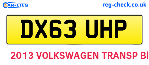 DX63UHP are the vehicle registration plates.