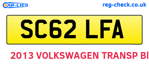 SC62LFA are the vehicle registration plates.