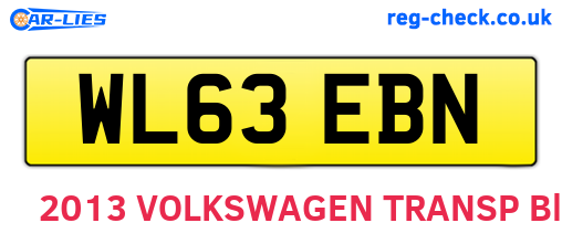 WL63EBN are the vehicle registration plates.