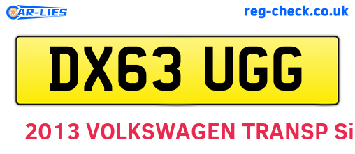 DX63UGG are the vehicle registration plates.