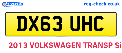 DX63UHC are the vehicle registration plates.