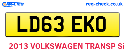 LD63EKO are the vehicle registration plates.