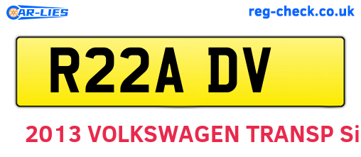 R22ADV are the vehicle registration plates.