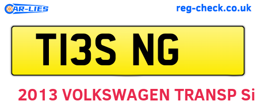 T13SNG are the vehicle registration plates.