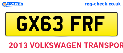 GX63FRF are the vehicle registration plates.