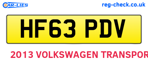 HF63PDV are the vehicle registration plates.