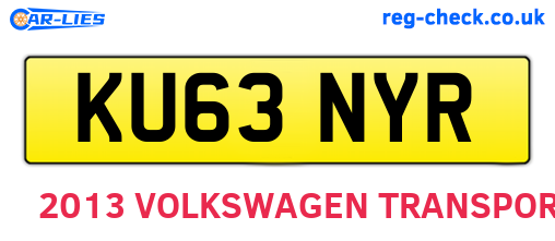 KU63NYR are the vehicle registration plates.