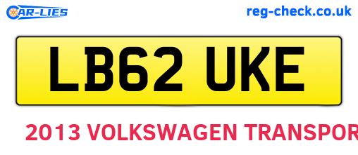 LB62UKE are the vehicle registration plates.