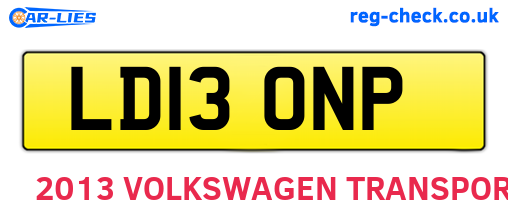 LD13ONP are the vehicle registration plates.