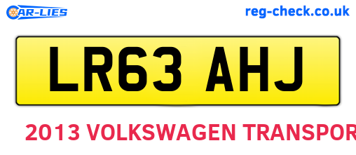 LR63AHJ are the vehicle registration plates.