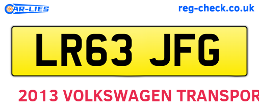 LR63JFG are the vehicle registration plates.