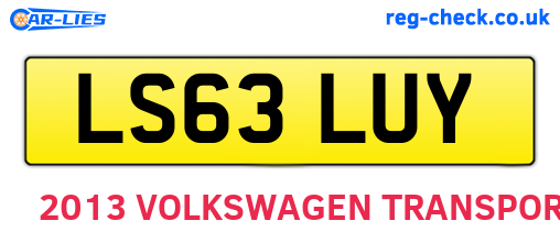 LS63LUY are the vehicle registration plates.