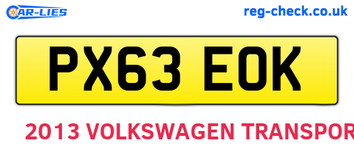 PX63EOK are the vehicle registration plates.