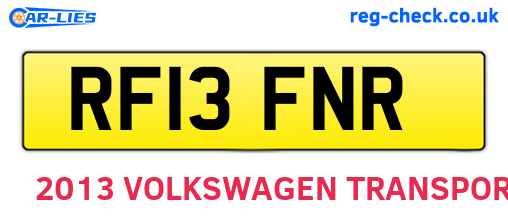 RF13FNR are the vehicle registration plates.