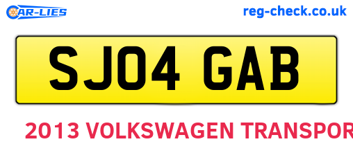 SJ04GAB are the vehicle registration plates.