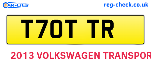 T70TTR are the vehicle registration plates.