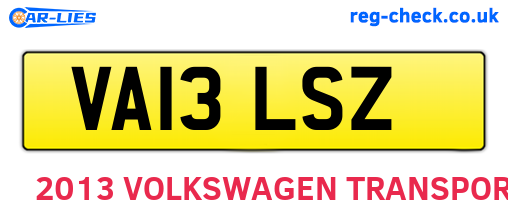 VA13LSZ are the vehicle registration plates.