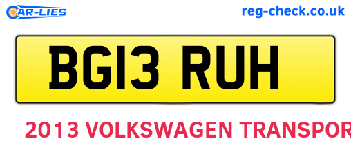 BG13RUH are the vehicle registration plates.