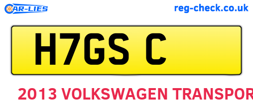 H7GSC are the vehicle registration plates.