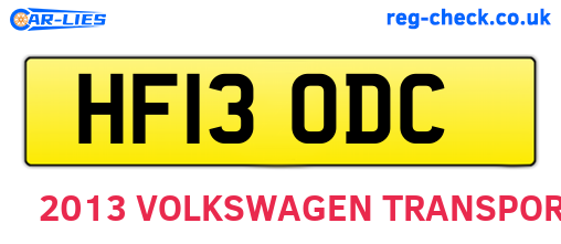 HF13ODC are the vehicle registration plates.