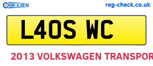 L40SWC are the vehicle registration plates.
