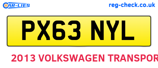 PX63NYL are the vehicle registration plates.
